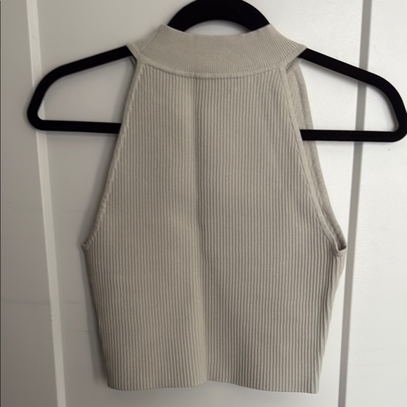 Aritzia Contour Ribbed Knit Top - Cream - Picture 2 of 2